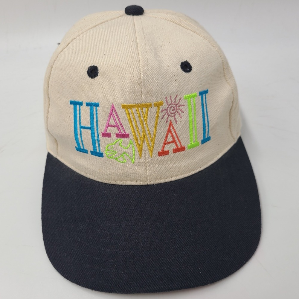 Vintage Hawaii Hat Snapback Hawaiian Headwear Beige Black Beach Cotton Casual‎